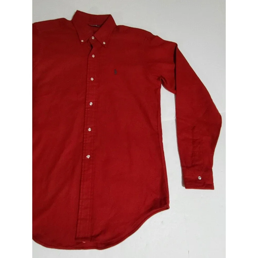 (#4) Polo By Ralph Lauren Long Sleeve Button Down Size Youth 18 Red